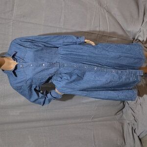 Gitano Vintage Blue Button Down Dress